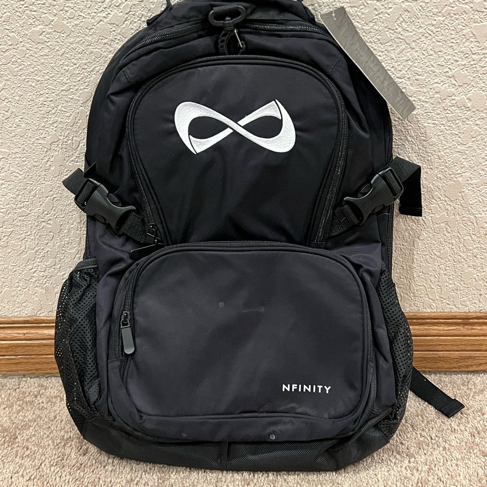 NFINITY Black and White Backpack for Men